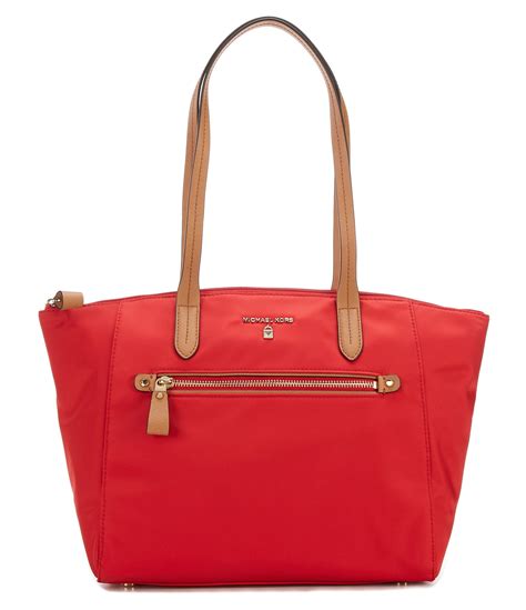 michael kors kelsey nylon tote bright red|MICHAEL Michael Kors Nylon Kelsey Medium Top Zip Tote.